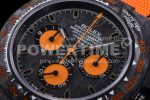 Rolex Daytona DIW Carbon Case and Bezel Black/Orange Dial on Orange Nylon Strap A7750 Super Clone Watch - Image 6