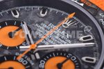 Rolex Daytona DIW Carbon Case and Bezel Black/Orange Dial on Orange Nylon Strap A7750 Super Clone Watch - Image 8