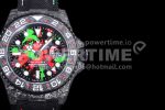 Rolex GMT DIW Carbon OMF Best Edition All Black/Red/Green Black Dial on Black Nylon Strap SA3186 CHS Super Clone Watch - Image 4