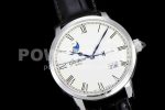 Glashutte Original Excellence Panorama Date Moon Phase SS GF White Dial on Black Leather Strap A100 Super Clone Watch - Image 2