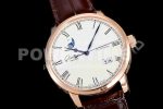 Glashutte Original Excellence Panorama Date Moon Phase SS GF 18K Rose Gold Case White Dial on Brown Leather Strap A100 Super Clone Watch - Image 2