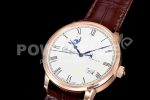 Glashutte Original Excellence Panorama Date Moon Phase SS GF 18K Rose Gold Case White Dial on Brown Leather Strap A100 Super Clone Watch - Image 3