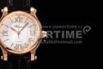 Chopard Happy Sport 33mm SS ZF 1:1 Best Edition White Textured Dial RG Bezel on Black Leather Strap MIYOTA 9015 Super Clone Watch - Image 4
