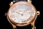 Chopard Happy Sport 33mm SS ZF 1:1 Best Edition White Textured Dial RG Bezel on Black Leather Strap MIYOTA 9015 Super Clone Watch - Image 5