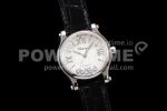 Chopard Happy Sport 33mm SS ZF 1:1 Best Edition White Textured Dial on Black Leather Strap MIYOTA 9015 Super Clone Watch - Image 2