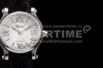Chopard Happy Sport 33mm SS ZF 1:1 Best Edition White Textured Dial on Black Leather Strap MIYOTA 9015 Super Clone Watch - Image 4