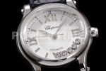 Chopard Happy Sport 33mm SS ZF 1:1 Best Edition White Textured Dial on Black Leather Strap MIYOTA 9015 Super Clone Watch - Image 5