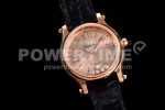 Chopard Replica Watches Happy Sport RG Dial Black Leather Strap YF 9015 1:1 Fake watches Super Clone Watch - Image 2
