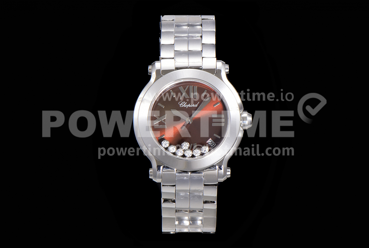 Chopard Happy Sport Automatic SS 30mm YF 1:1 Best Edition Brown Dial on SS Bracelet Super Clone Watch