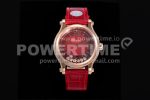 Chopard Happy Sport 33mm RG ZF 1:1 Best Edition Red Dial on Red Leather Strap MIYOTA 9015 Super Clone Watch