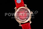 Chopard Happy Sport 33mm RG ZF 1:1 Best Edition Red Dial on Red Leather Strap MIYOTA 9015 Super Clone Watch - Image 2