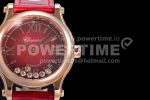 Chopard Happy Sport 33mm RG ZF 1:1 Best Edition Red Dial on Red Leather Strap MIYOTA 9015 Super Clone Watch - Image 4
