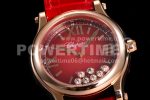 Chopard Happy Sport 33mm RG ZF 1:1 Best Edition Red Dial on Red Leather Strap MIYOTA 9015 Super Clone Watch - Image 5