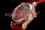 Chopard Happy Sport 33mm RG ZF 1:1 Best Edition Red Dial on Red Leather Strap MIYOTA 9015 Super Clone Watch - Image 6