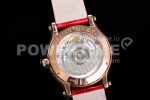 Chopard Happy Sport 33mm RG ZF 1:1 Best Edition Red Dial on Red Leather Strap MIYOTA 9015 Super Clone Watch - Image 8