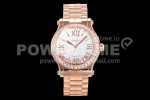Chopard Happy Motion Auto RG 36mm YF 1:1 Best Edition Drill Ring White Dial RG Bracelet A2892 Super Clone Watch