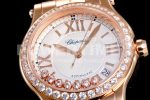 Chopard Happy Motion Auto RG 36mm YF 1:1 Best Edition Drill Ring White Dial RG Bracelet A2892 Super Clone Watch - Image 5