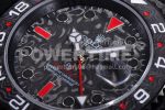 Rolex GMT DIW Carbon OMF Best Edition Black/Red Black Dial on Black Nylon Strap SA3186 CHS Super Clone Watch - Image 8
