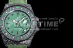 Rolex GMT DIW Carbon OMF Best Edition Green Dial on Green Nylon Strap SA3186 CHS Super Clone Watch - Image 4