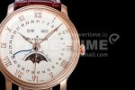 Blancpain Villeret 6654 RG Complicated Function OMF 1:1 Best Edition White Dial on Brown Leather Strap A6654 Super Clone Watch V3 - Image 4