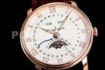 Blancpain Villeret 6654 RG Complicated Function OMF 1:1 Best Edition White Dial on Brown Leather Strap A6654 Super Clone Watch V3 - Image 5