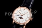 Blancpain Villeret 6654 RG Complicated Function OMF 1:1 Best Edition White Dial on Black Leather Strap A6654 Super Clone Watch V3 - Image 3