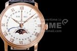 Blancpain Villeret 6654 RG Complicated Function OMF 1:1 Best Edition White Dial on Black Leather Strap A6654 Super Clone Watch V3 - Image 4