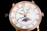 Blancpain Villeret 6654 RG Complicated Function OMF 1:1 Best Edition White Dial on Black Leather Strap A6654 Super Clone Watch V3 - Image 5