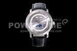 Blancpain Villeret 6654 SS Complicated Function OMF 1:1 Best Edition Gray Dial on Black Leather Strap A6654 Super Clone Watch V3