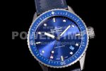 Blancpain Fifty Fathoms Bathyscaphe 43mm SS GF 1:1 Best Edition Blue Dial on Sail-canvas Strap A1315 Super Clone Watch - Image 2