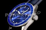 Blancpain Fifty Fathoms Bathyscaphe 43mm SS GF 1:1 Best Edition Blue Dial on Sail-canvas Strap A1315 Super Clone Watch - Image 6