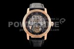 Blancpain Fantasy Tourbillon RG Black Skeleton Dial on Black Leather Strap Super Clone Watch