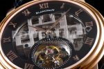 Blancpain Fantasy Tourbillon RG Black Skeleton Dial on Black Leather Strap Super Clone Watch - Image 4