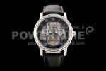 Blancpain Fantasy Tourbillon SS Black Skeleton Dial on Black Leather Strap Super Clone Watch