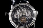 Blancpain Fantasy Tourbillon SS Black Skeleton Dial on Black Leather Strap Super Clone Watch - Image 2