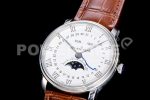 Blancpain Villeret 6654 SS Complicated Function OMF 1:1 Best Edition White Dial on Brown Leather Strap A6654 Super Clone Watch V3 - Image 3