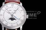 Blancpain Villeret 6654 SS Complicated Function OMF 1:1 Best Edition White Dial on Brown Leather Strap A6654 Super Clone Watch V3 - Image 4