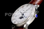 Blancpain Villeret 6654 SS Complicated Function OMF 1:1 Best Edition White Dial on Brown Leather Strap A6654 Super Clone Watch V3 - Image 6