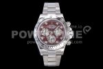 Rolex Daytona SS JHF Best Edition Brown Diamonds Dial on SS Bracelet A4130 Super Clone Watch