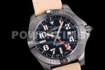 Breitling Avenger GMT 45mm DLC GF 1:1 Best Edition Black Dial on Light Brown Nylon Strap A2836 Super Clone Watch - Image 2
