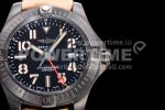 Breitling Avenger GMT 45mm DLC GF 1:1 Best Edition Black Dial on Light Brown Nylon Strap A2836 Super Clone Watch - Image 4