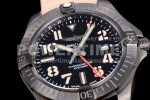 Breitling Avenger GMT 45mm DLC GF 1:1 Best Edition Black Dial on Light Brown Nylon Strap A2836 Super Clone Watch - Image 5