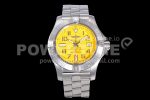 Breitling Avenger II Seawolf SS GF 1:1 Best Edition Yellow Stick Dial on SS Bracelet A2824 Super Clone Watch V2