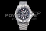 Breitling Avenger II Seawolf SS GF 1:1 Best Edition Black Stick Dial on SS Bracelet A2824 Super Clone Watch V2