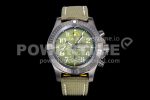 Breitling Avenger II Seawolf Chronograph PVD Titanium TF Best Edition Green Dial on Green Nylon Strap A7750 Super Clone Watch