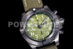 Breitling Avenger II Seawolf Chronograph PVD Titanium TF Best Edition Green Dial on Green Nylon Strap A7750 Super Clone Watch - Image 2