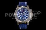 Breitling Avenger II Seawolf Chronograph PVD Titanium TF Best Edition Blue Dial on Blue Nylon Strap A7750 Super Clone Watch