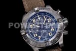 Breitling Avenger II Seawolf Chronograph TF PVD Plated Titanium Carbon Dial on Green Nylon Strap A7750 Super Clone Watch - Image 2