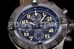 Breitling Avenger II Seawolf Chronograph TF PVD Plated Titanium Carbon Dial on Green Nylon Strap A7750 Super Clone Watch - Image 5