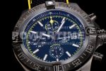 Breitling Avenger II Seawolf Chronograph TF PVD Plated Titanium Black Dial on Black Nylon Strap A7750 Super Clone Watch - Image 5